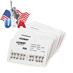 100 Packs AZDENT Dental Orthodontic Bracket Braces Mini Roth 0.022 Hooks 3-4-5