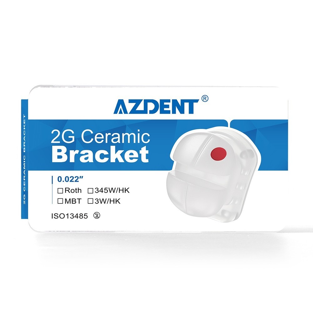 AZDENT Dental Orthodontic Ceramic Brackets Braces Roth/MBT 0.022 Hooks 345