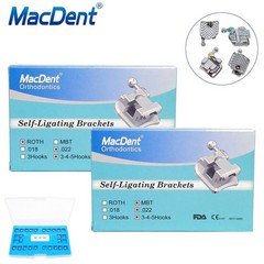 MacDent Dental Ortho Monoblock Bracket Self Ligating Roth/MBT 345H & Buccal Tube