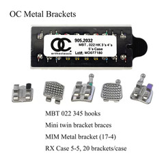 Dental Orthodontic Brackets Metal Brace MIM MINI Roth MBT 022 018 345 With Hooks