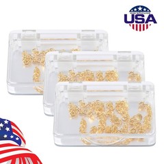 Dental Orthodontic Lingual Button Chain (Gold) Monoblock Round Mesh Base