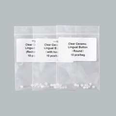 10 Pcs/bag Dental Ortho Composite Ceramic Lingual Button Round Rectangular Hook