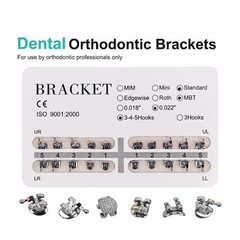 Dental Orthodontic Brackets Brace Mini/Standard 018/022 MBT/Roth with 3-4-5Hooks