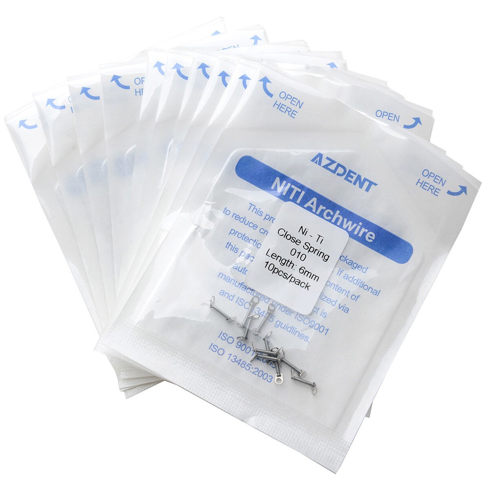Dental Orthodontic Niti Closed Coil Spring 10Pcs/Pack 6 Sizes AZDENT