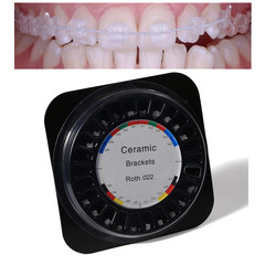 Dental Orthodontic Braces Ceramic Brackets Roth 022 with 345 Hooks 20 Pcs/Box