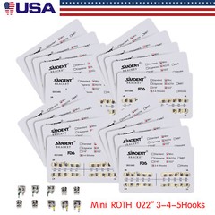 20 Packs Dental Orthodontic Metal Braces Brackets Mini Roth 022 Hooks 345 #2 FDA