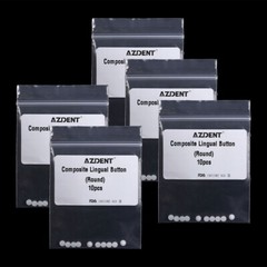 100pcs AZDENT Dental Ortho Composite Ceramic Lingual Buttons Bondable Round Base
