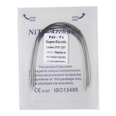 100pc Dental Ortho Niti Natural Form Super Elastic Rectangular Arch Wires 18x25L
