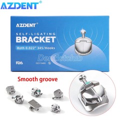 AZDENT Dental Orthodontic Self-Ligating Brackets Braces Q Type Roth.022 Hook 345