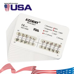 AZDENT Dental Orthodontic Braces Brackets Mini Roth.018 Hooks 3-4-5 Metal