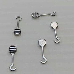 10 Pieces Bondable Sliding Crimpable Hook Long Curved Left/Right 10Pcs/pack