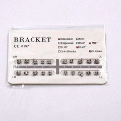 20Pcs Dental Orthodontic Brackets Metal Braces 022 345 Hooks /Arch Wires Ovoid