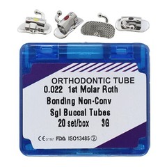 Dental Orthodontic Buccal Tubes Tubos de Ortodoncia Roth MBT 0.022 20 Sets 3G