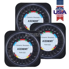 AZDENT Dental Orthodontic Clear Ceramic Brackets Braces 5*5 Roth 022 Hooks 345