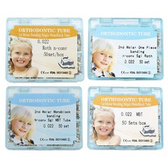 50Sets Dental Orthodontic Bondable Buccal Tube 1st & 2nd Molar Roth MBT 022/018