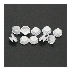 US 100Pcs Dental Ortho Lingual Buttons Ceramic/Metal Bondable Round Mesh Base