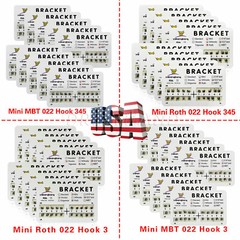 200* Dental Orthodontic Bracket Braces Roth/MBT 022″ Slot 3/345 hooks Metal sale