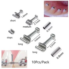 Dental Stainless Steel Orthodontic Crimpable Arch Hooks Long/Medium/Short Tube