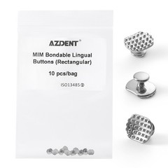 10pcs Dental Orthodontic Lingual Button Bondable Rectangular Monoblock