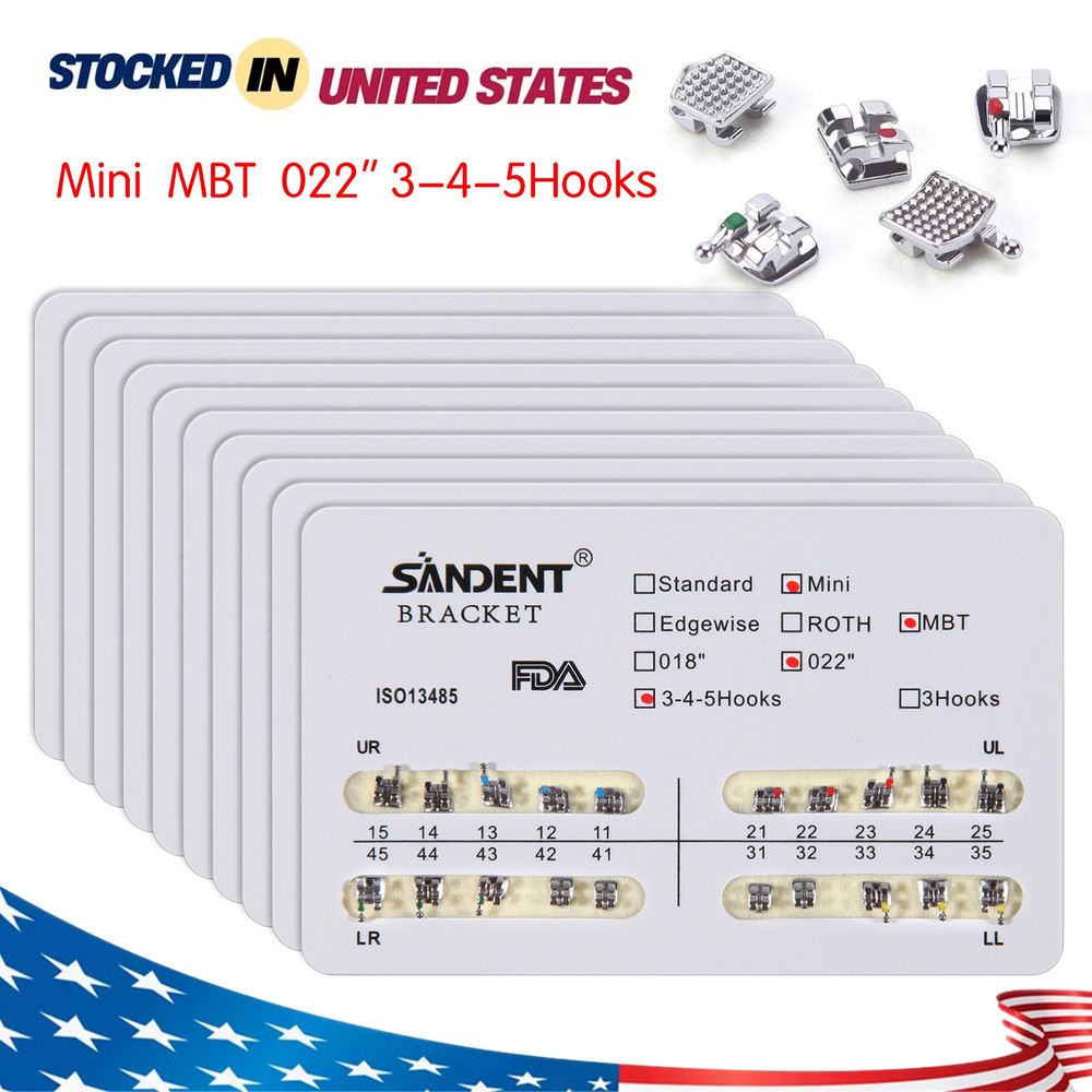 Dental Orthodontic Brackets Braces Mini MBT .022 Hooks 3-4-5 DL