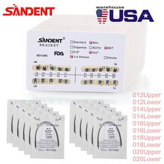 10-100 Packs Dental Orthodontic Brackets Braces MINI Roth.022 Hook345 /Arch Wire