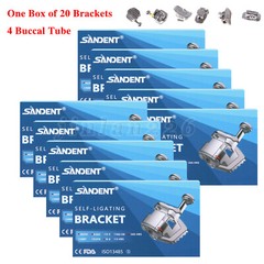 SANDENT Dental Self-Ligating Brackets Orthodontic Braces Roth.022 Hook345 FDA