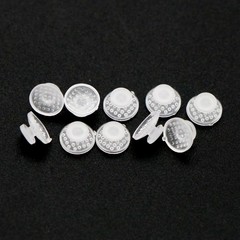US 100Pcs/Pack Dental Ortho Ceramic Clear Lingual Buttons Bondable Round Base