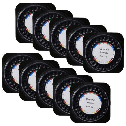20Pack Dental Orthodontic Ceramic Brackets Braces 5/5 ROTH Slot .022 Hooks 3-4-5