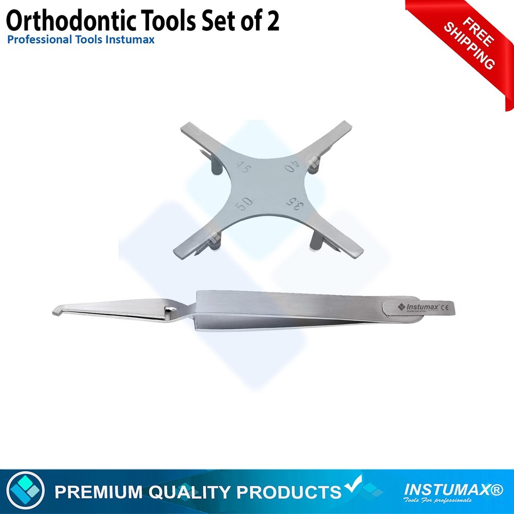 Dental Positioning Gauge Ortho Bracket Placement Bonding Reverse Action Tweezers