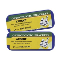 10X Dental MIM Orthodontic Bracket Brace Metal Mini MBT.022 Hooks 345 Laser Mark