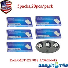 5Packs Orthodontic Clear Braces Brackets Roth/MBT 018/022 Dental Ceramic Braces