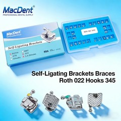 Dental Orthodontic Self-Ligating Brackets Braces Roth 022 Hooks 345&4Buccal Tube