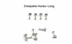 Dental Orthodontic Crimpable Hooks Steel Stainless Accessories Long Curved Short
