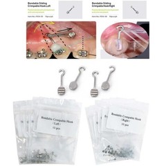 10 Pieces Bondable Sliding Crimpable Hook Long Curved 10Pcs pack Left Right