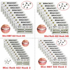 10 Packs Dental Orthodontic Metal Bracket Braces Mini Roth/MBT 022 3/345 Hooks A