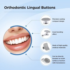 32 Options Dental Orthodontic Bondable Lingual Buttons Round/Rectangular Base