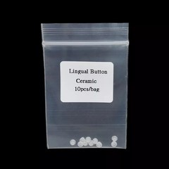 10Pcs Dental Orthodontic Ceramic Lingual Button Bondable Round Base Clear