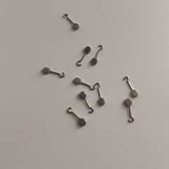 10Packs 100Pcs Bondable Sliding Crimpable Hook Long Curved Left Right 10Pcs/pack