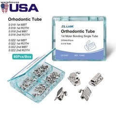 80Pcs Dental Orthodontic Buccal Tube 1st Molar Roth / MBT 0.018 Non-Convertible