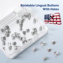 50pcs AZDENT Dental Orthodontic bondable Lingual Buttons Round Base With Hole