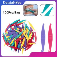 100X Dental Orthodontic Elastic Placers Plastic Hooks for Braces Rubber Bands