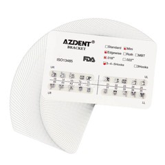 AZDENT Dental Orthodontic Brackets Metal Braces Mini Edgewise Slot.018 Hooks 345