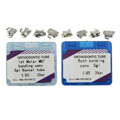 80pcs Dental Orthodontic Bondable Buccal Tube Convertible 1st Molar MBT Roth 022
