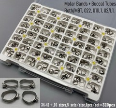 Dental Orthodontic 1st Molar Bands Weld Buccal tubes MBT Roth 022 U2/L1 #34-41+