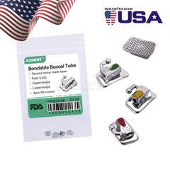 AZDENT Dental Ortho Buccal Tube Non-Conv 1st/2nd Molar Roth/MBT .022 Bondable