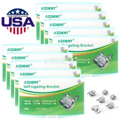 AZDENT Dental Metal Self-Ligating Brackets Braces Mini Roth.022 Hooks 345 USA