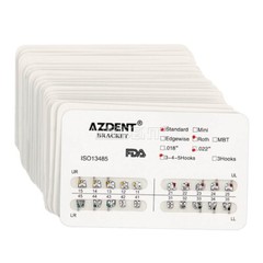 50X AZDENT Dental Orthodontic Metal Brackets Braces Standard Roth.022 Hooks 345