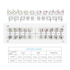 10X AZDENT Dental Orthodontic Metal Brackets Braces Mini MBT.022 Hooks 345 USA