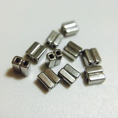 10Pack Dental Double Tubes Lingual Button Orthodontic Steel Crimpable Hooks Stop