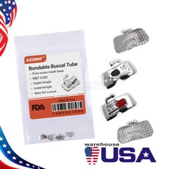 AZDENT Dental Ortho Buccal Tube Non-Conv 1st/2nd Molar Roth/MBT .022 Bondable